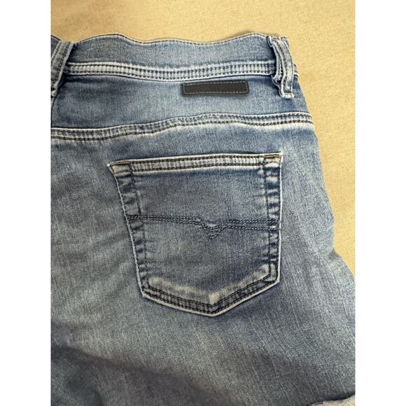 Diesel Shorts Womens 25 Blue Denim Cuffed Roll Up Isi Stretch JoggJeans Style - Picture 8 of 12